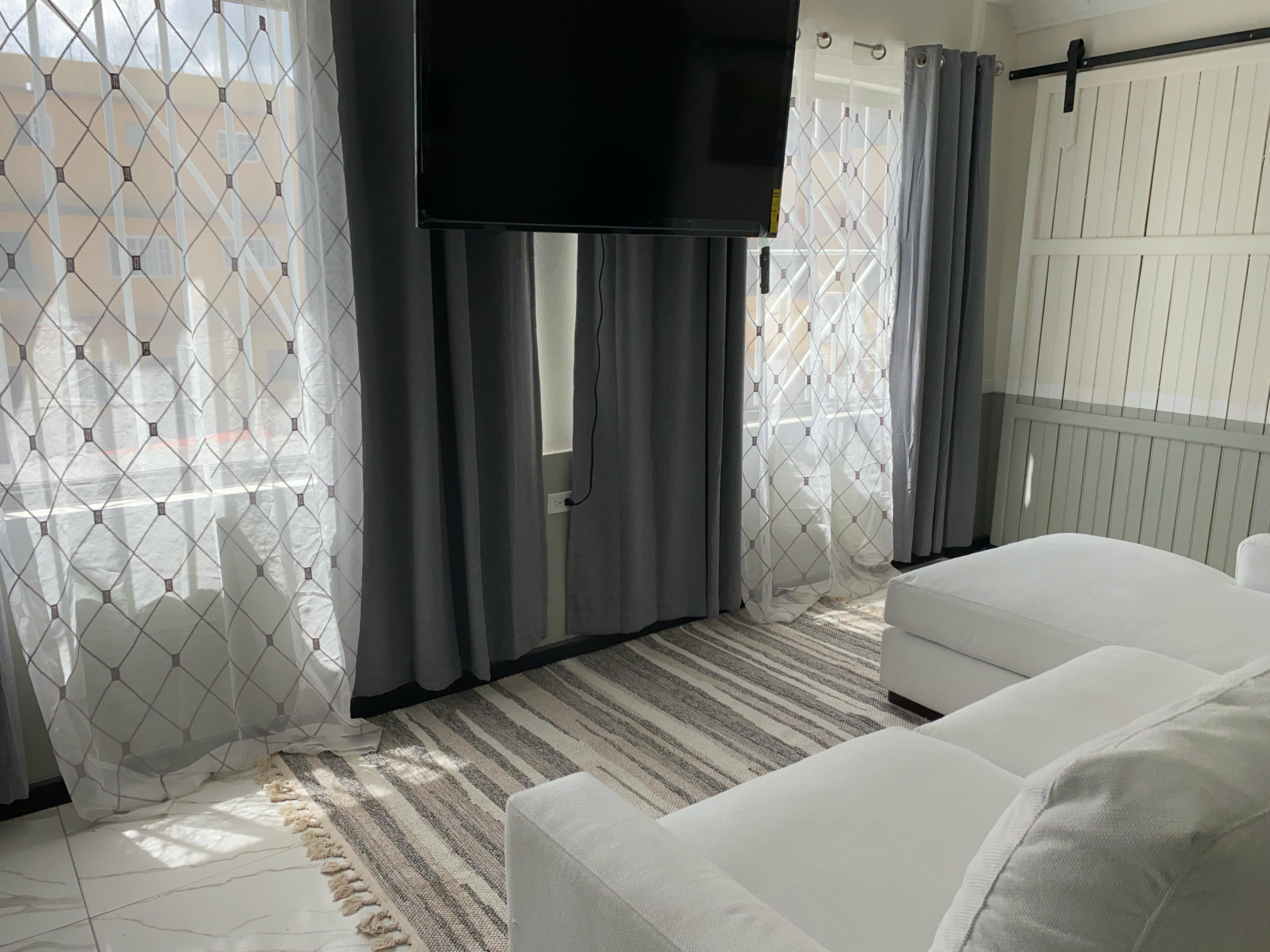 Comfortable living room area in a suite